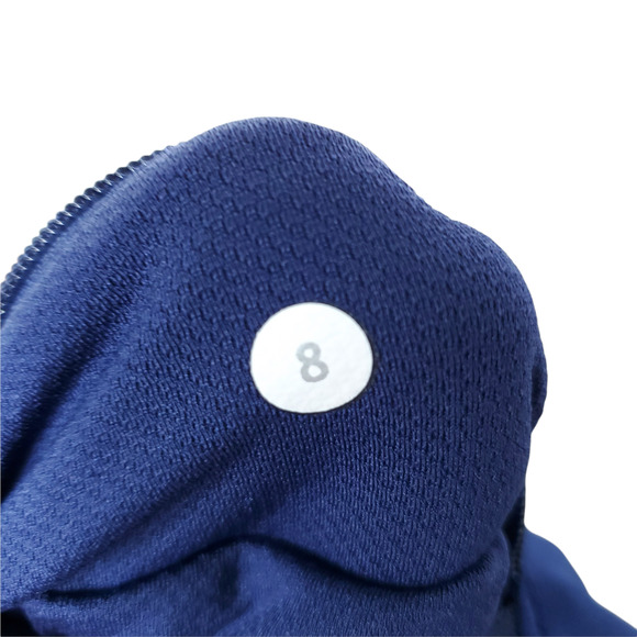 Lululemon Pace Rival Crop Leggings 8 Blue Mesh Panels Wicking Pockets - Picture 4 of 10